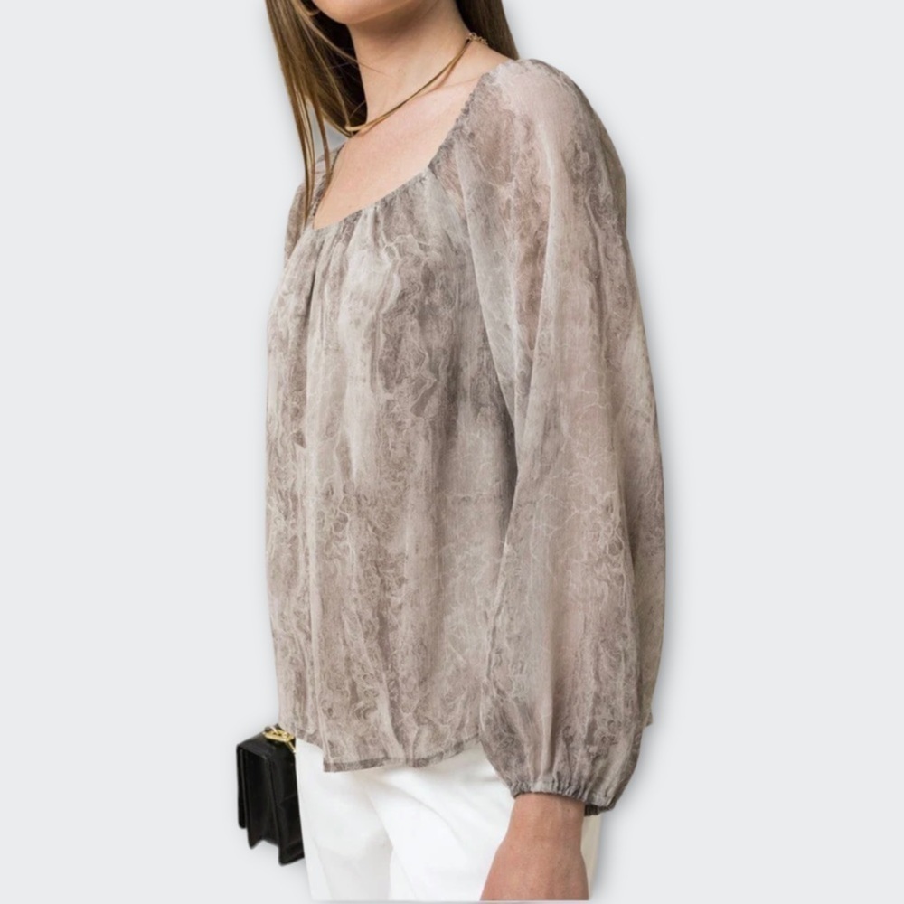 𝅺Kaileigh x Stitch Fix Brianna Scoop Neck Blouse Gray NWT